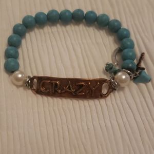 Crazy turquoise bracelet charm horseshoe